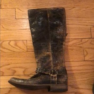 Frye tall crackled boots